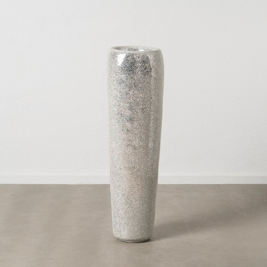 JARRÓN BLANCO FIBRA DE VIDRIO DECORACIÓN 34 X 34 X 127 CM
