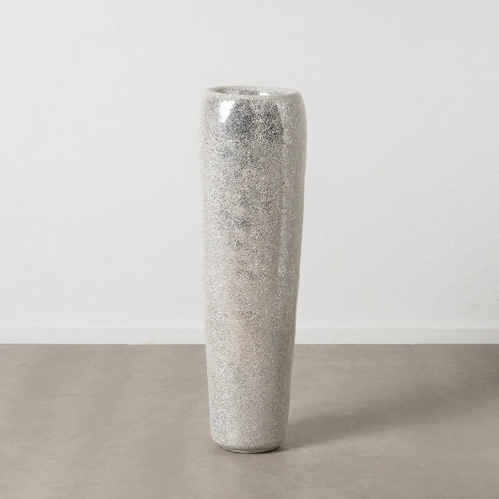 JARRÓN BLANCO FIBRA DE VIDRIO DECORACIÓN 34 X 34 X 127 CM