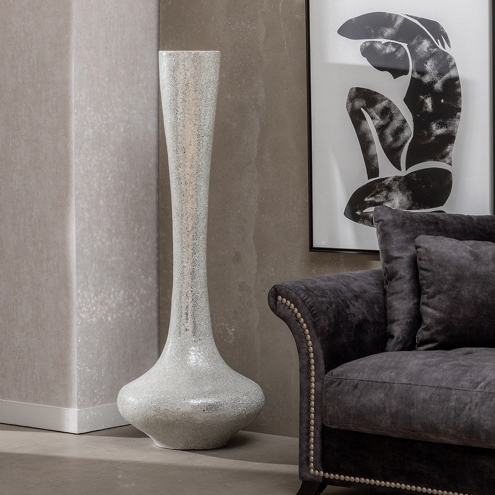 WHITE FIBERGLASS VASE DECORATION 54 X 54 X 154 CM