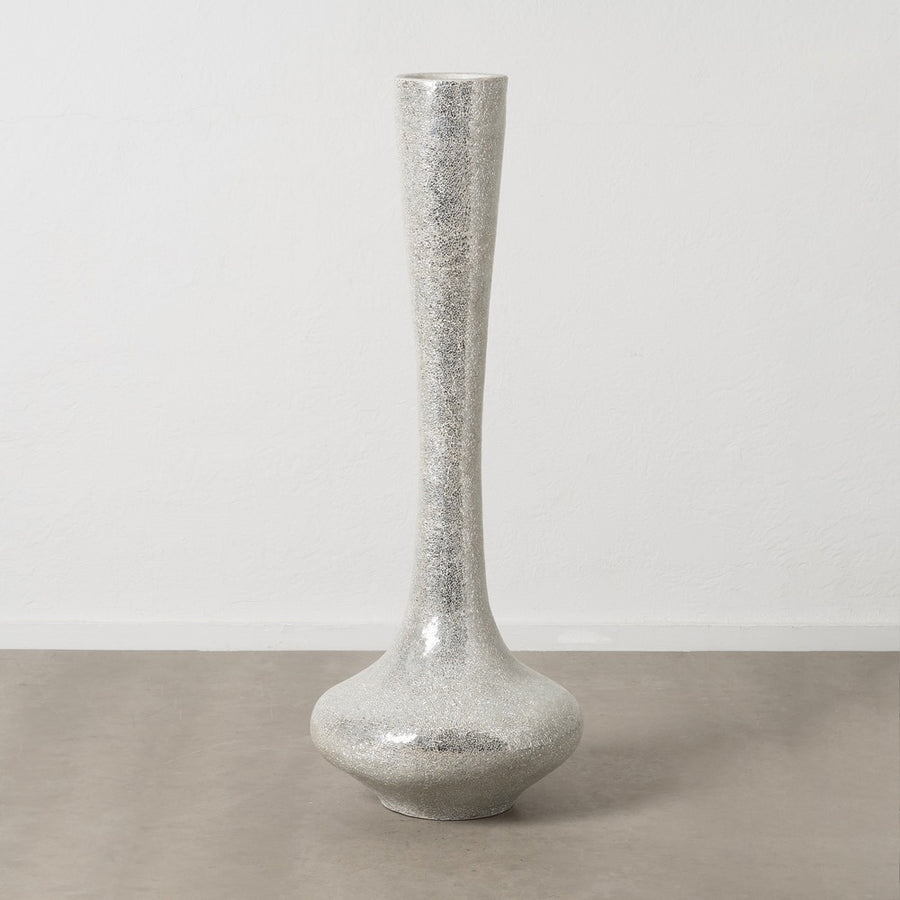 JARRÓN BLANCO FIBRA DE VIDRIO DECORACIÓN 54 X 54 X 154 CM