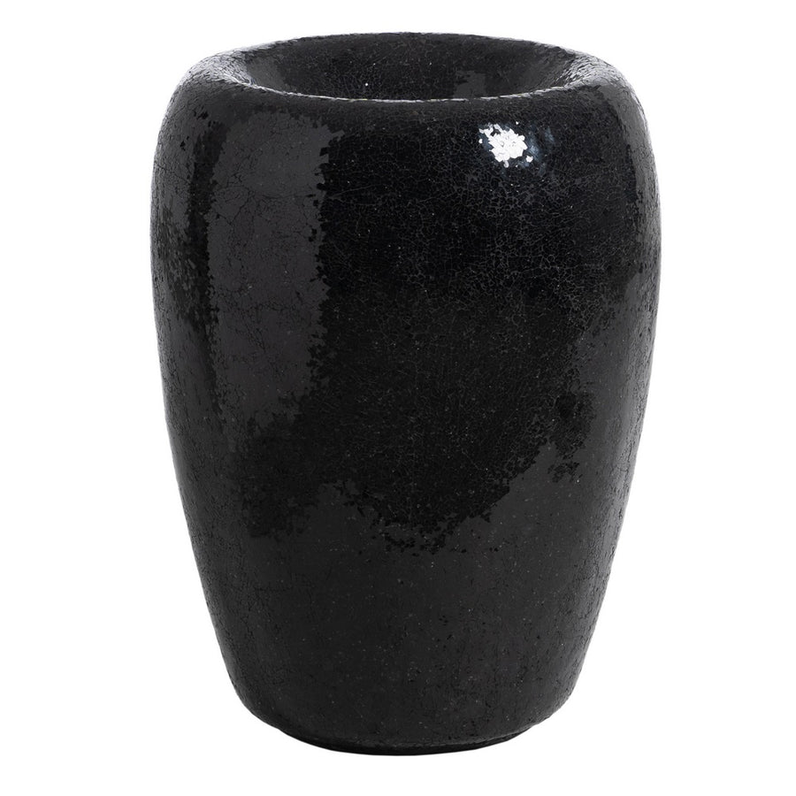 JARRÓN NEGRO FIBRA DE VIDRIO DECORACIÓN 46 X 46 X 70,50 CM