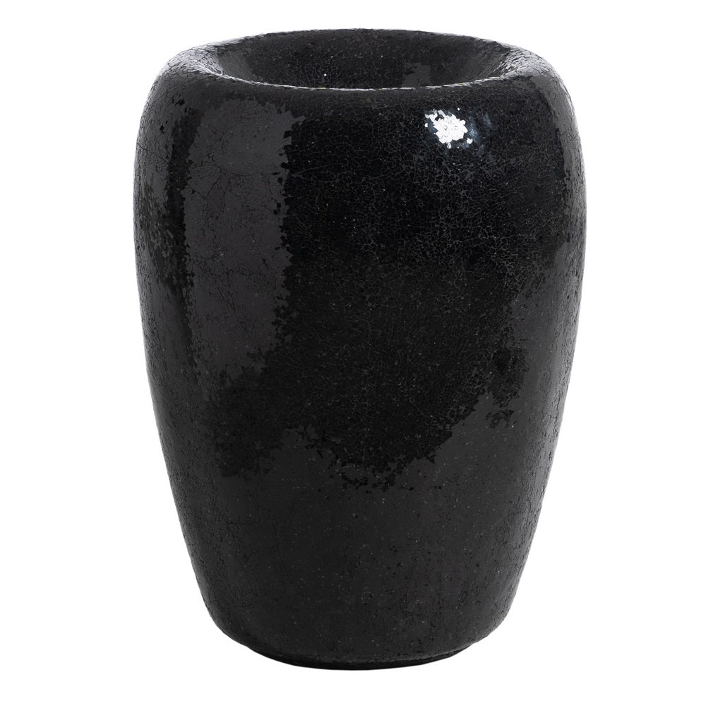 JARRÓN NEGRO FIBRA DE VIDRIO DECORACIÓN 46 X 46 X 70,50 CM