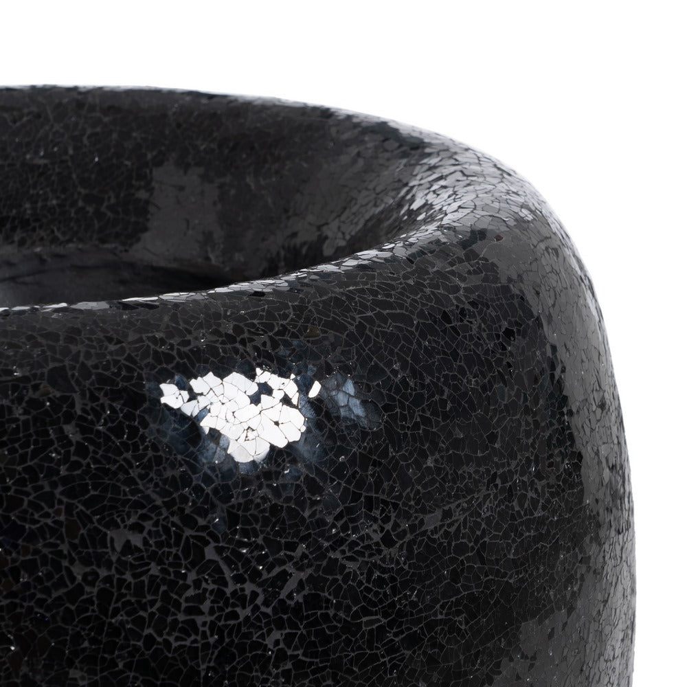 JARRÓN NEGRO FIBRA DE VIDRIO DECORACIÓN 46 X 46 X 70,50 CM