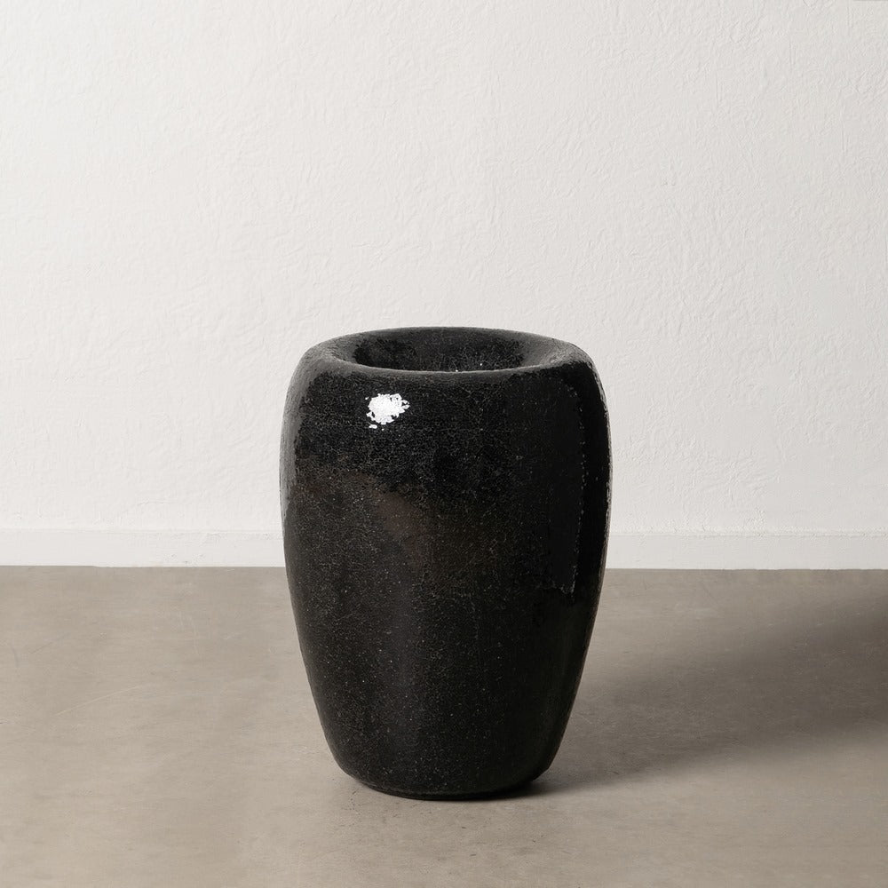 JARRÓN NEGRO FIBRA DE VIDRIO DECORACIÓN 46 X 46 X 70,50 CM