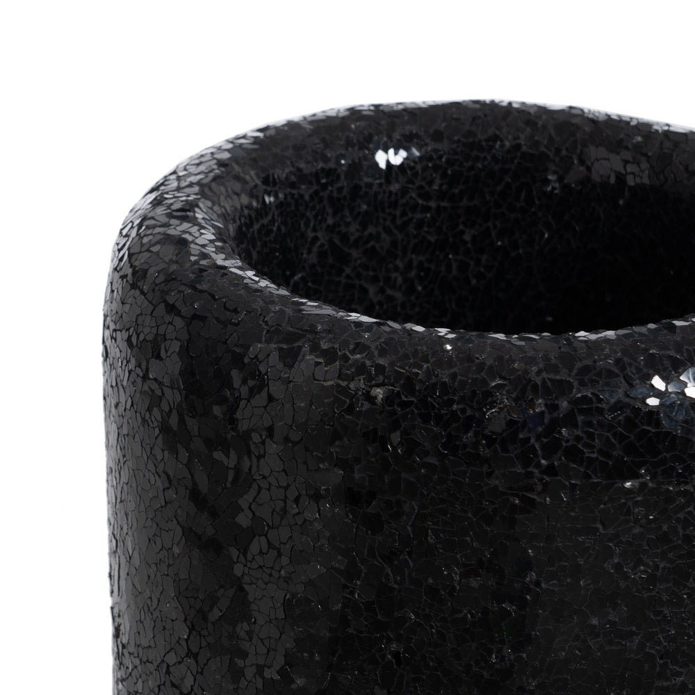 JARRÓN NEGRO FIBRA DE VIDRIO DECORACIÓN 25 X 25 X 82 CM