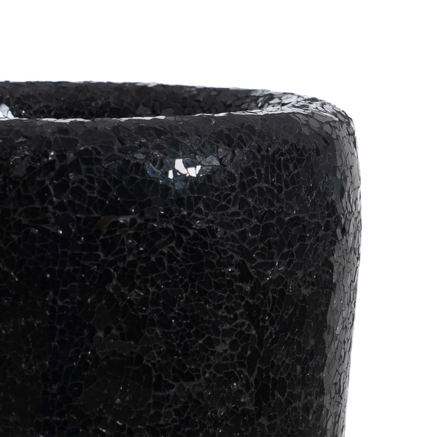 JARRÓN NEGRO FIBRA DE VIDRIO DECORACIÓN 25 X 25 X 82 CM