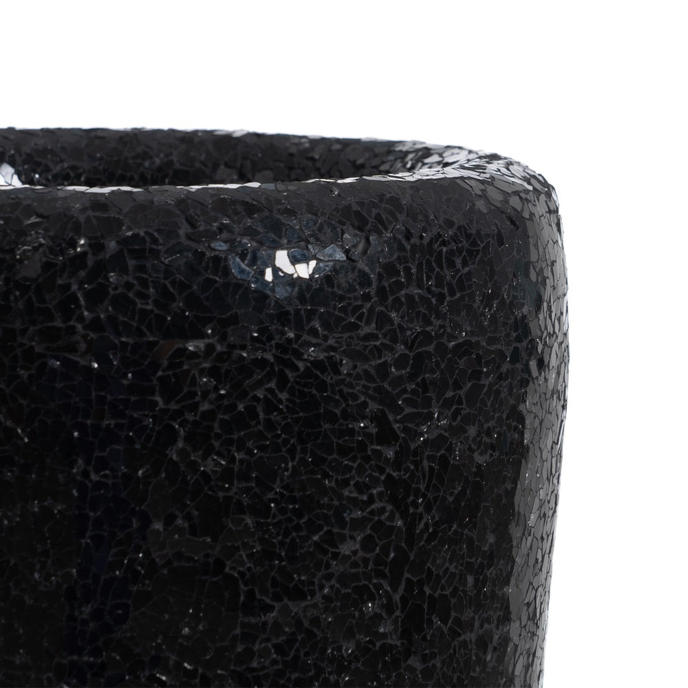 JARRÓN NEGRO FIBRA DE VIDRIO DECORACIÓN 25 X 25 X 82 CM