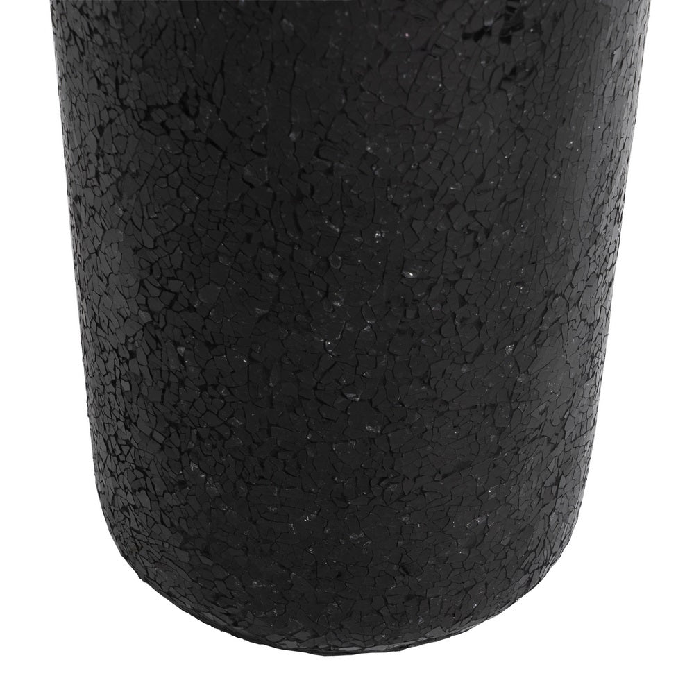 JARRÓN NEGRO FIBRA DE VIDRIO DECORACIÓN 25 X 25 X 82 CM