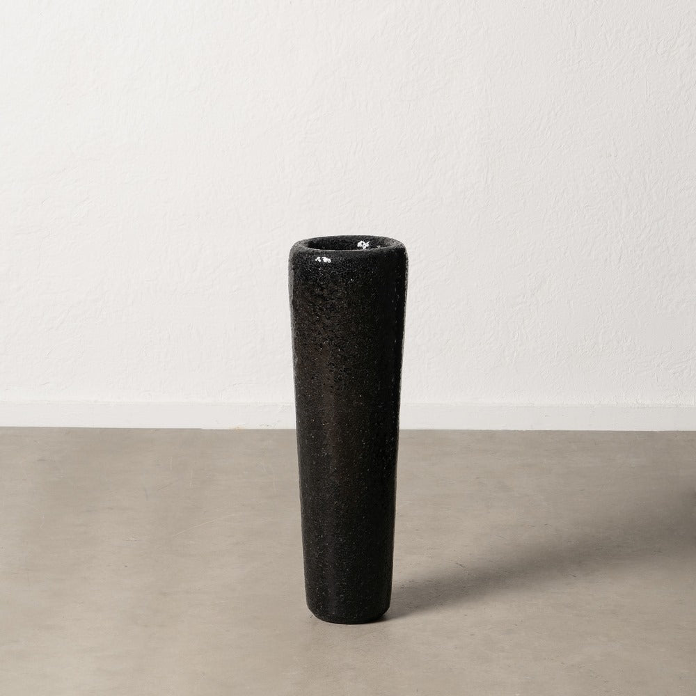 BLACK FIBERGLASS DECORATIVE VASE 25 X 25 X 82 CM