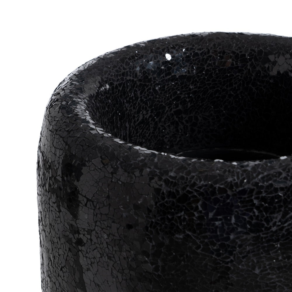 JARRÓN NEGRO FIBRA DE VIDRIO DECORACIÓN 30 X 30 X 109,50 CM