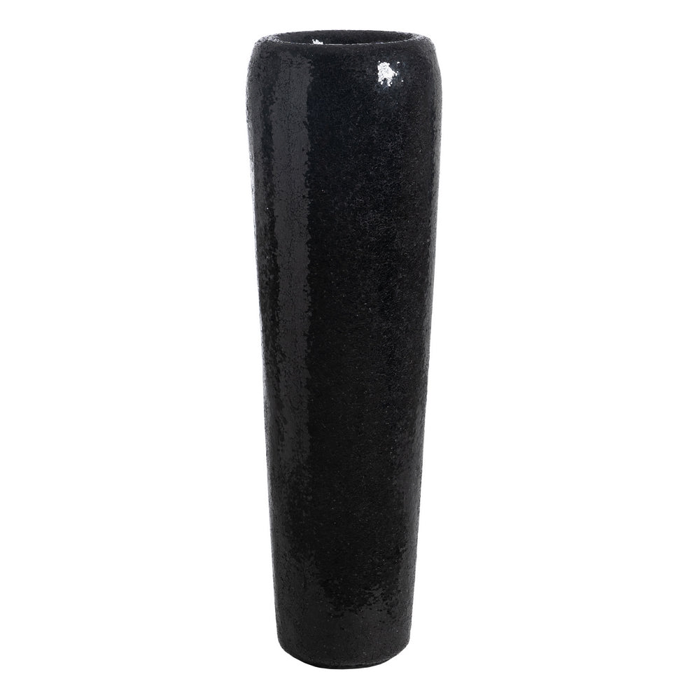 JARRÓN NEGRO FIBRA DE VIDRIO DECORACIÓN 34 X 34 X 127 CM