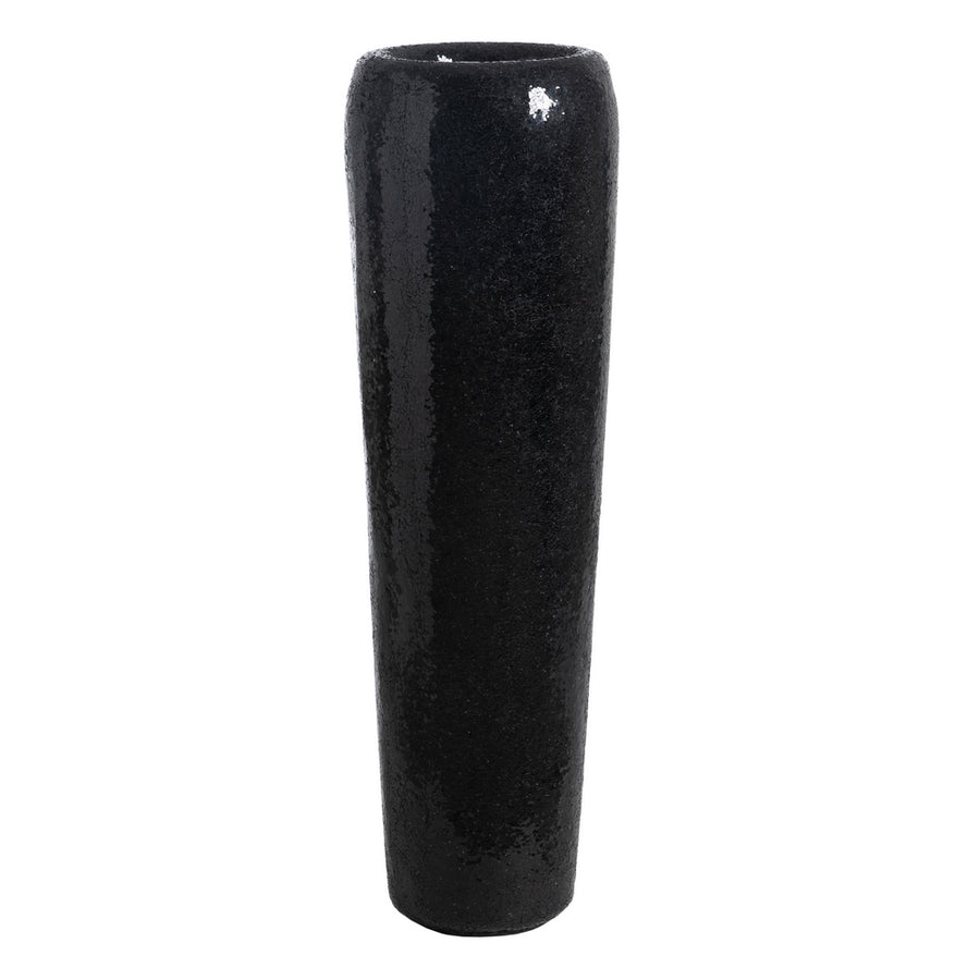 JARRÓN NEGRO FIBRA DE VIDRIO DECORACIÓN 34 X 34 X 127 CM
