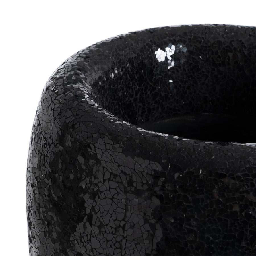 BLACK FIBERGLASS VASE DECORATION 34 X 34 X 127 CM