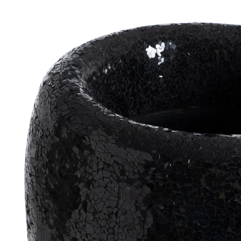 JARRÓN NEGRO FIBRA DE VIDRIO DECORACIÓN 34 X 34 X 127 CM