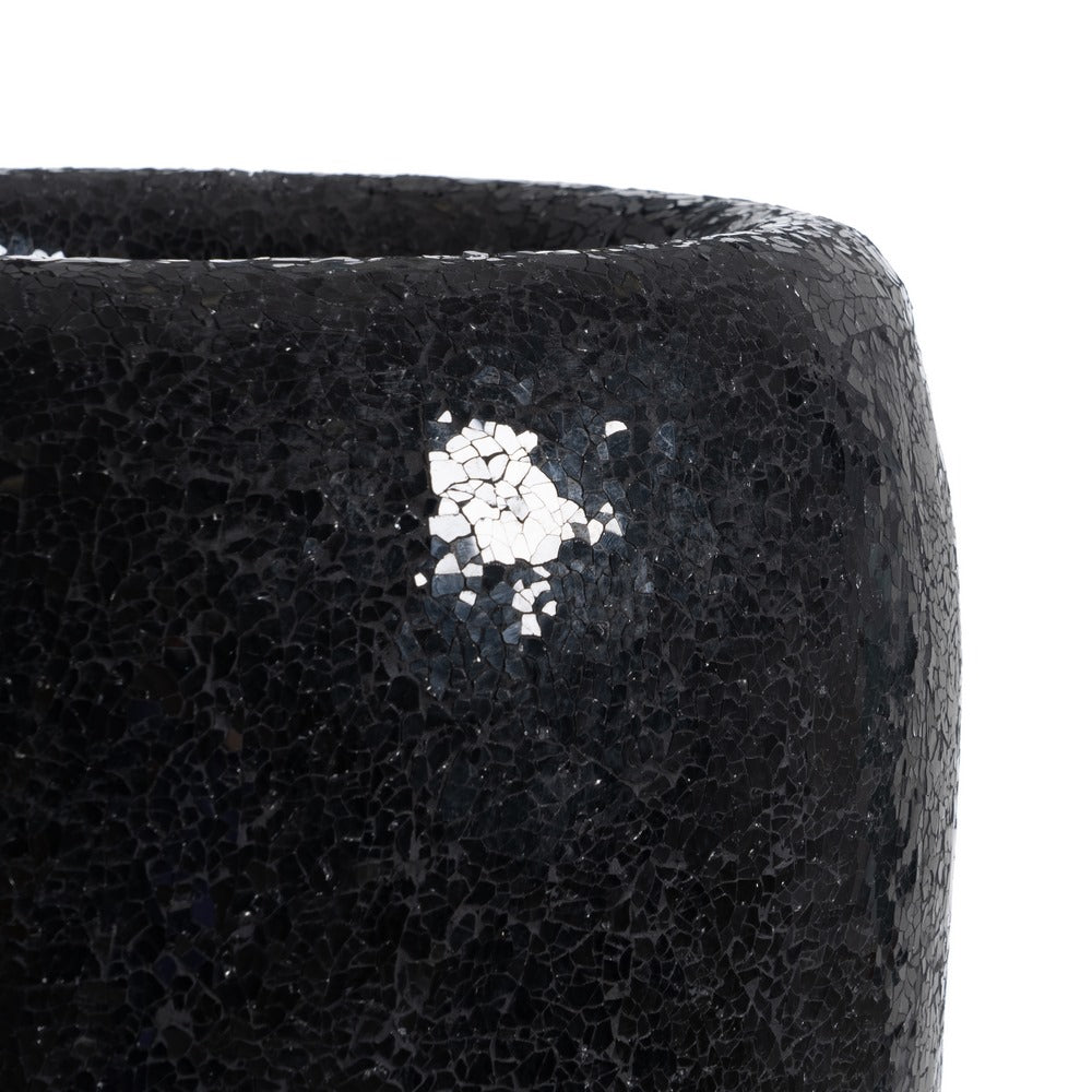 JARRÓN NEGRO FIBRA DE VIDRIO DECORACIÓN 34 X 34 X 127 CM