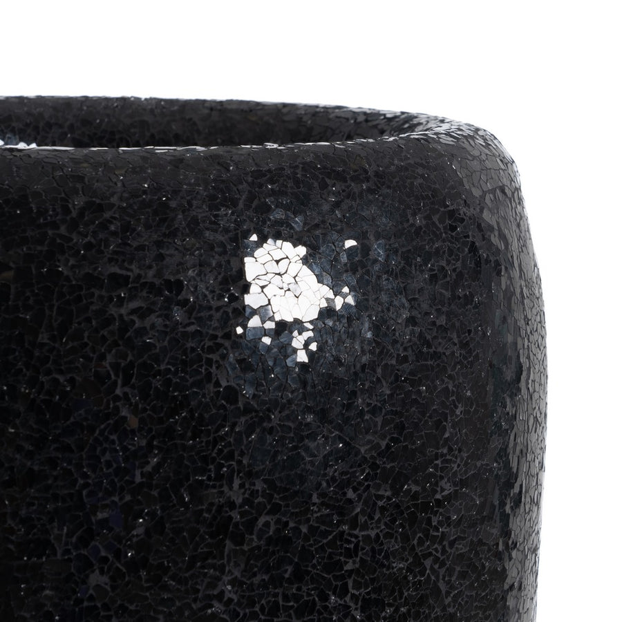 JARRÓN NEGRO FIBRA DE VIDRIO DECORACIÓN 34 X 34 X 127 CM