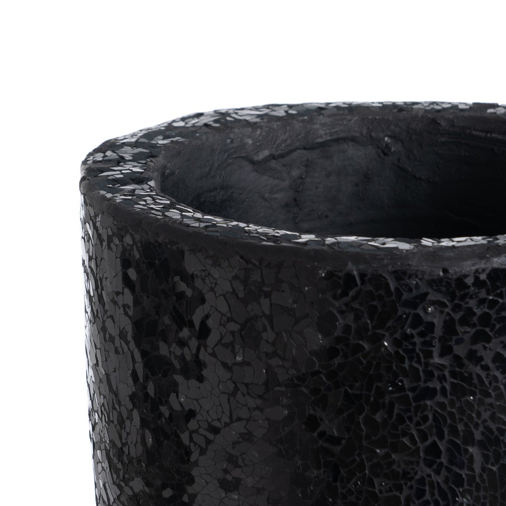 JARRÓN NEGRO FIBRA DE VIDRIO DECORACIÓN 54 X 54 X 154 CM