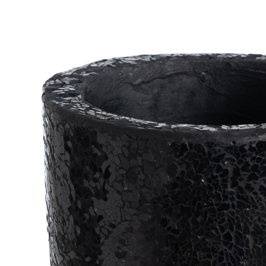 JARRÓN NEGRO FIBRA DE VIDRIO DECORACIÓN 54 X 54 X 154 CM