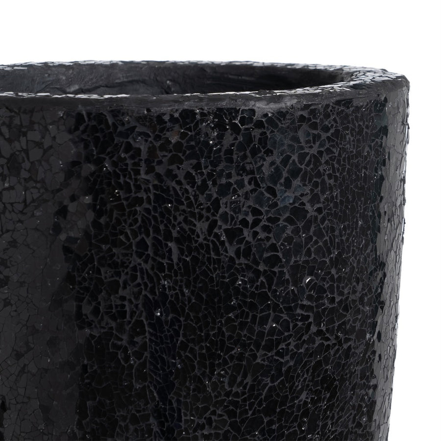 JARRÓN NEGRO FIBRA DE VIDRIO DECORACIÓN 54 X 54 X 154 CM