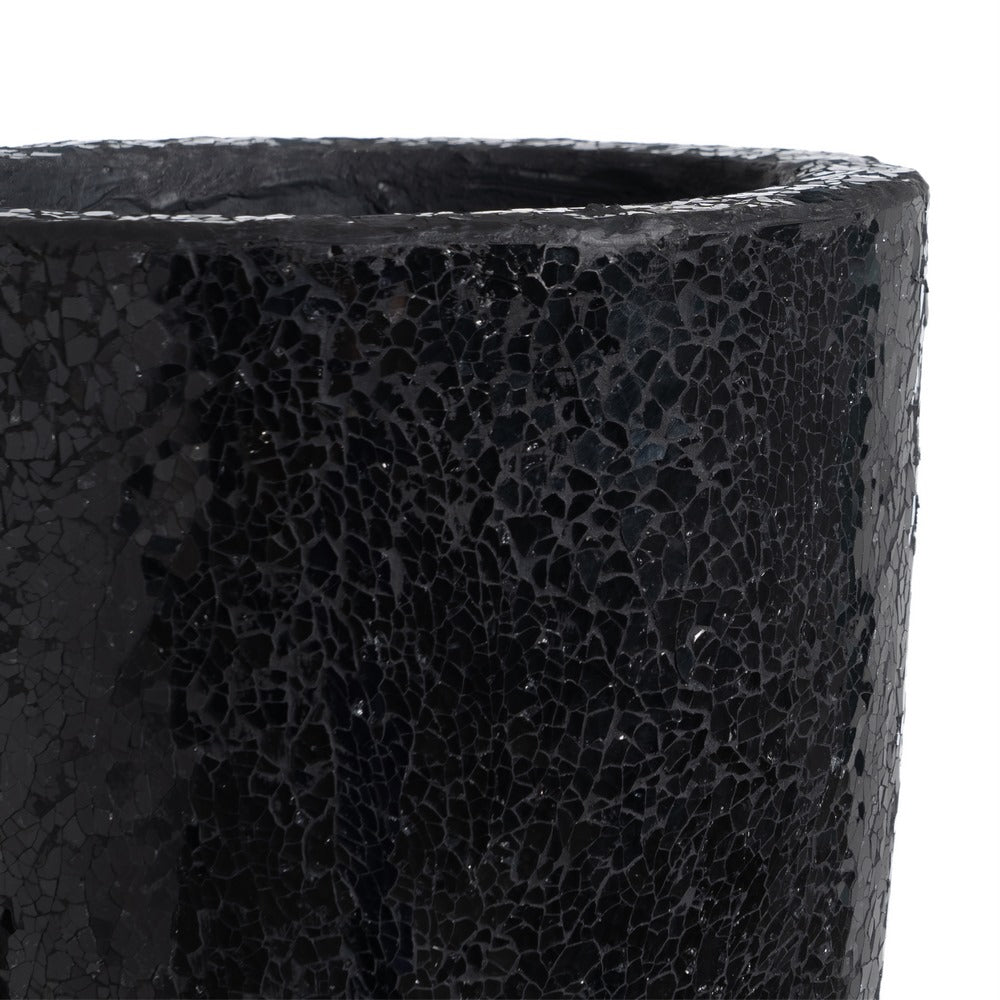 JARRÓN NEGRO FIBRA DE VIDRIO DECORACIÓN 54 X 54 X 154 CM