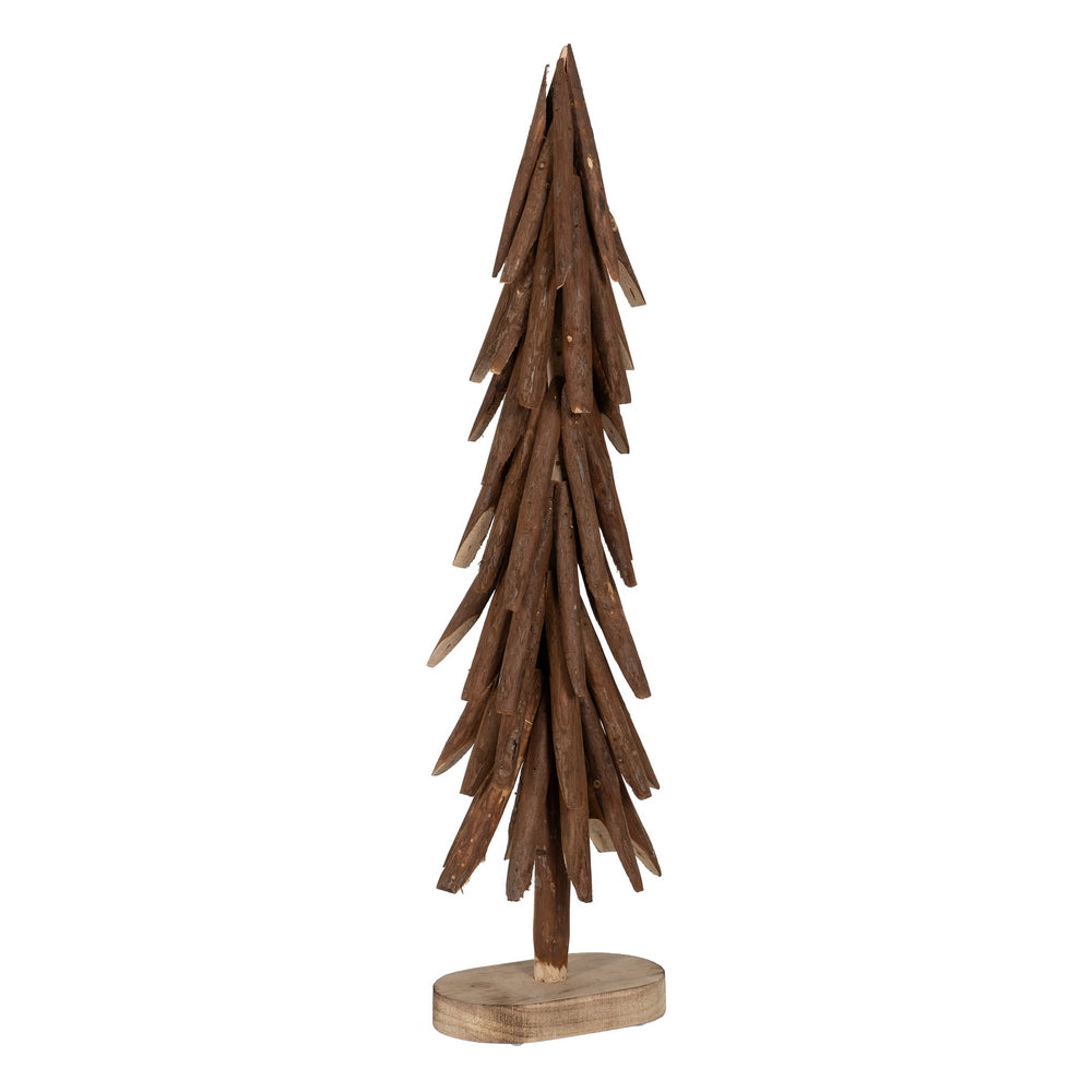 BROWN PAULOWNIA WOOD TREE FIGURE 34 X 20 X 108 CM