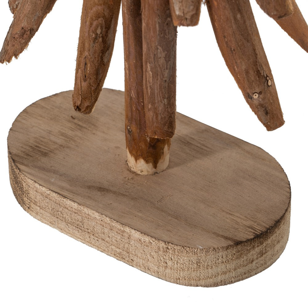 BROWN PAULOWNIA WOOD TREE FIGURE 34 X 20 X 108 CM