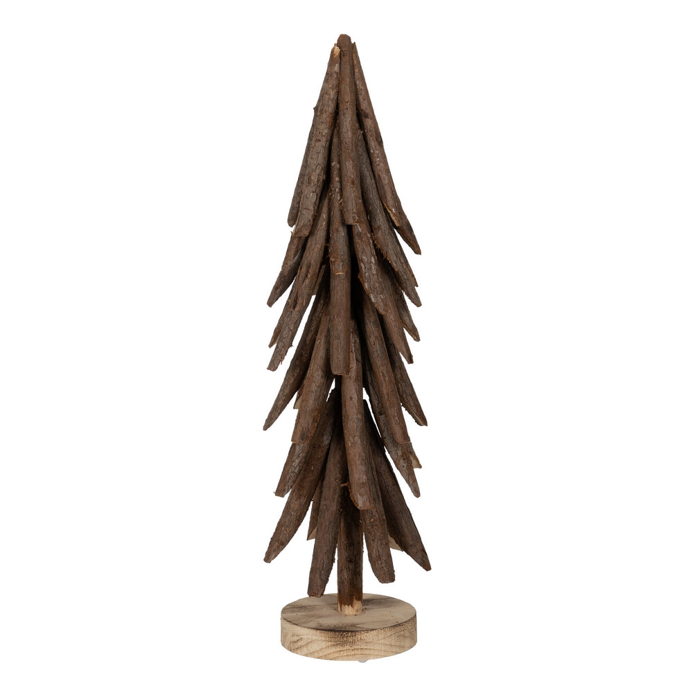 FIGURA �RBOL MARR�N MADERA PAULONIA 27 X 27 X 88 CM