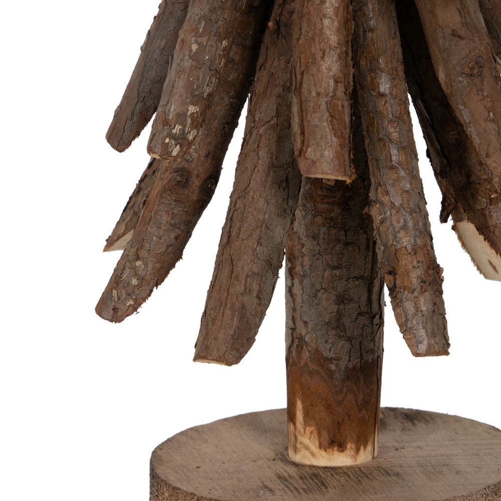 BROWN PAULOWNIA WOOD TREE FIGURE 21 X 21 X 60 CM