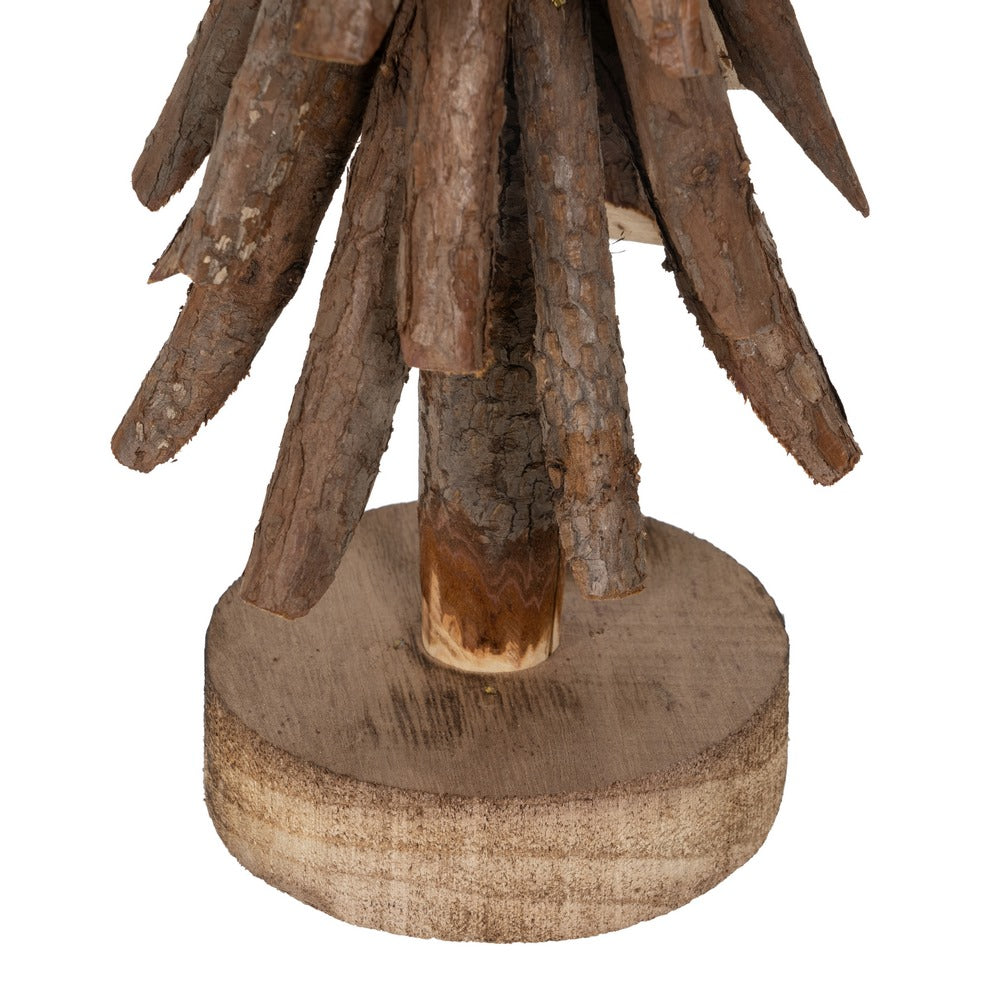 BROWN PAULOWNIA WOOD TREE FIGURE 21 X 21 X 60 CM