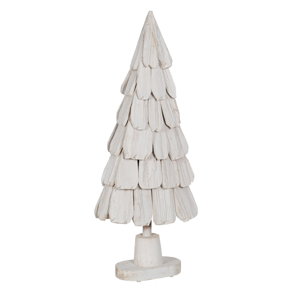 FIGURA ÁRBOL BLANCO MADERA PAULONIA 38 X 20 X 100 CM