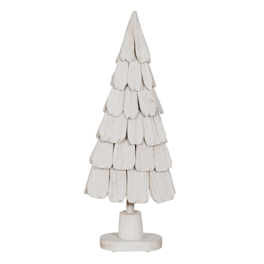 FIGURA ÁRBOL BLANCO MADERA PAULONIA 38 X 20 X 100 CM