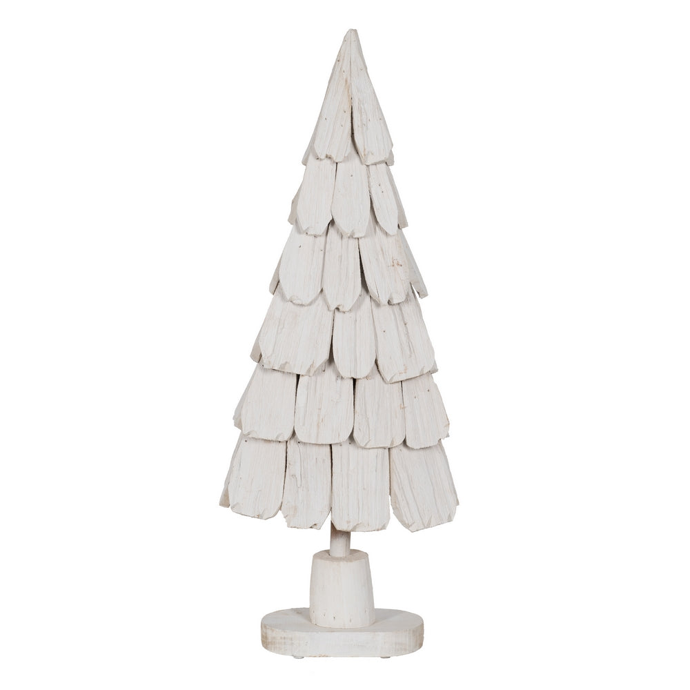 FIGURA ÁRBOL BLANCO MADERA PAULONIA 38 X 20 X 100 CM