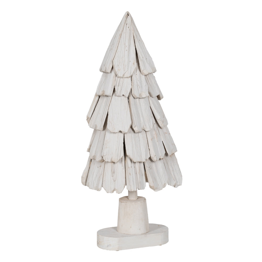 WHITE PAULOWNIA WOOD TREE FIGURE 34 X 19 X 80 CM