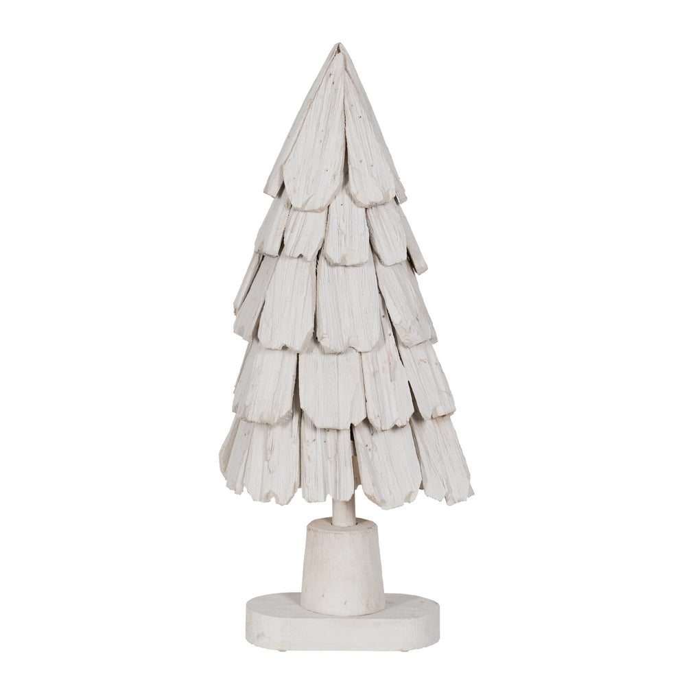 FIGURA ÁRBOL BLANCO MADERA PAULONIA 34 X 19 X 80 CM
