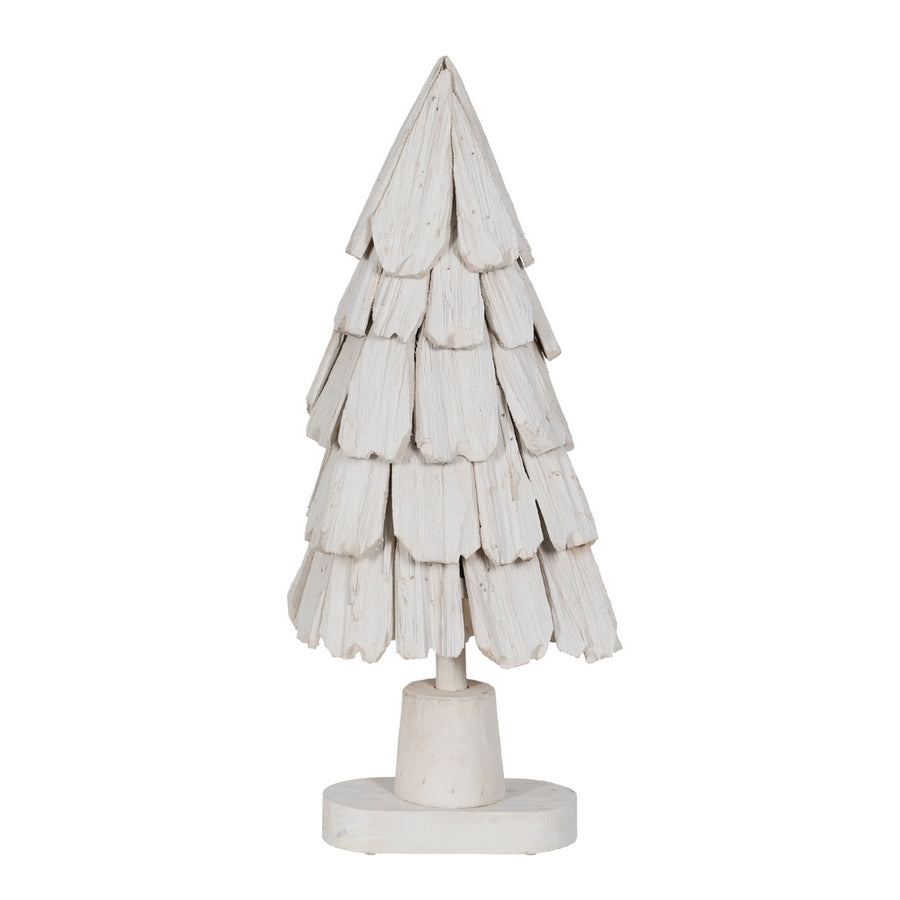 FIGURA ÁRBOL BLANCO MADERA PAULONIA 34 X 19 X 80 CM