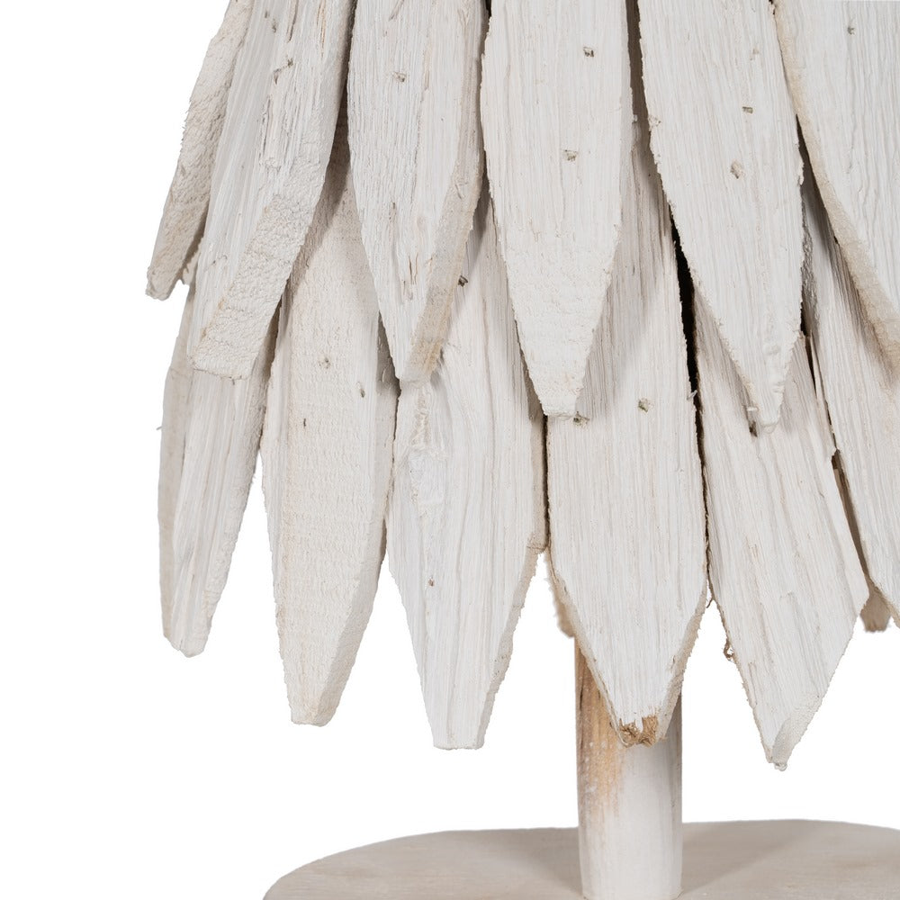WHITE PAULOWNIA WOOD TREE FIGURE 26 X 18 X 70 CM