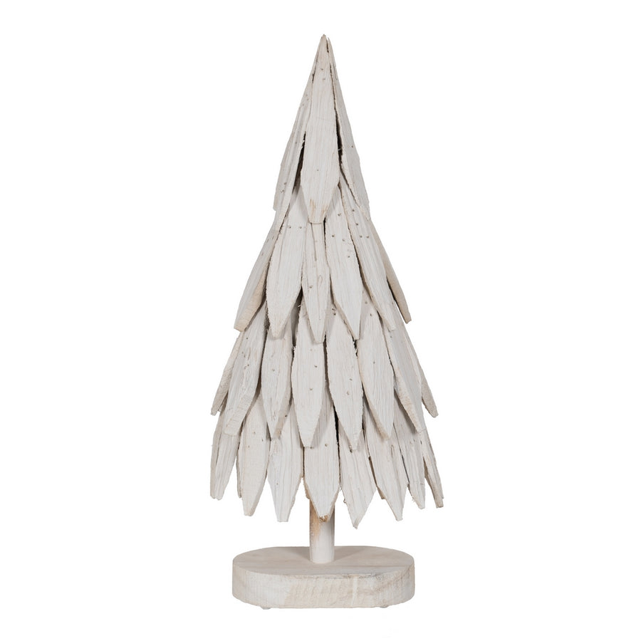 FIGURA ÁRBOL BLANCO MADERA PAULONIA 26 X 18 X 70 CM