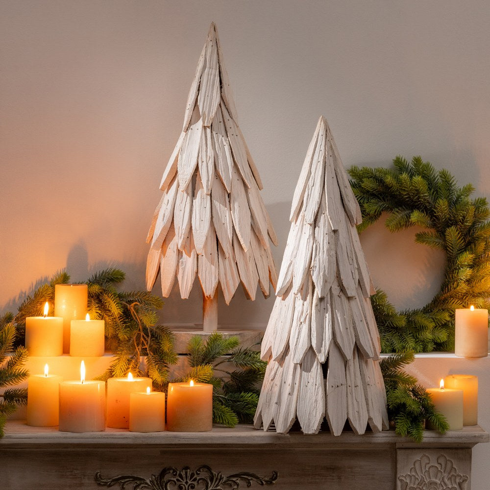 WHITE PAULOWNIA WOOD TREE FIGURE 28 X 28 X 62 CM