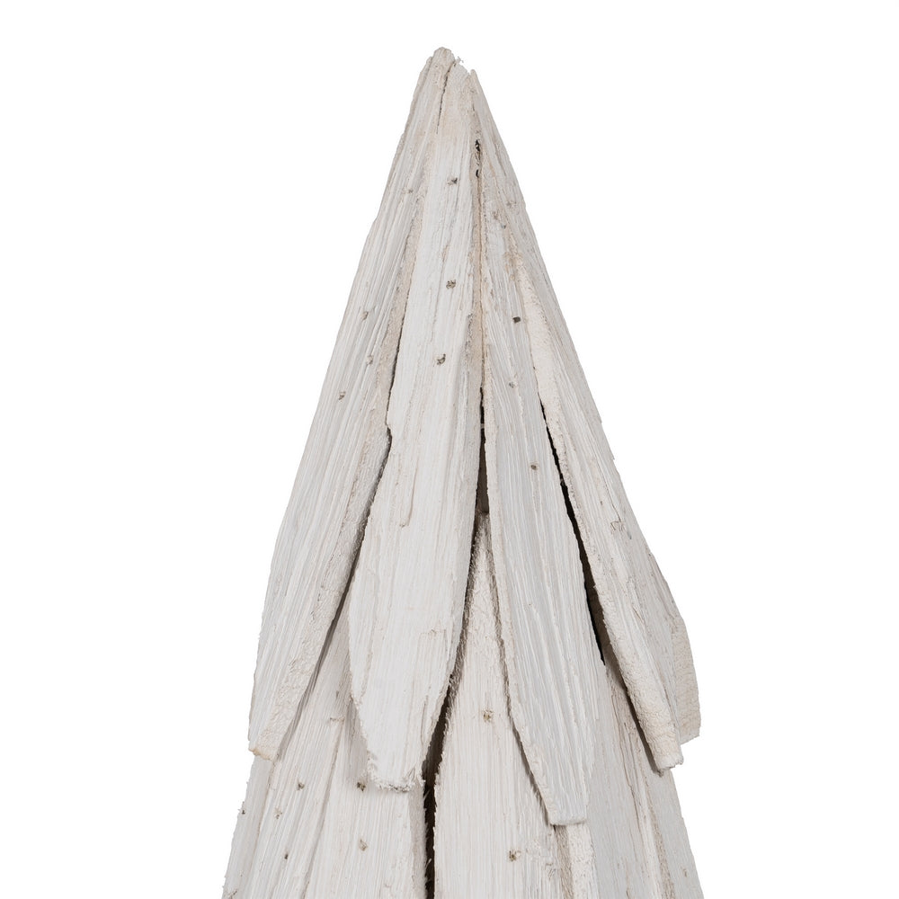 WHITE PAULOWNIA WOOD TREE FIGURE 28 X 28 X 62 CM
