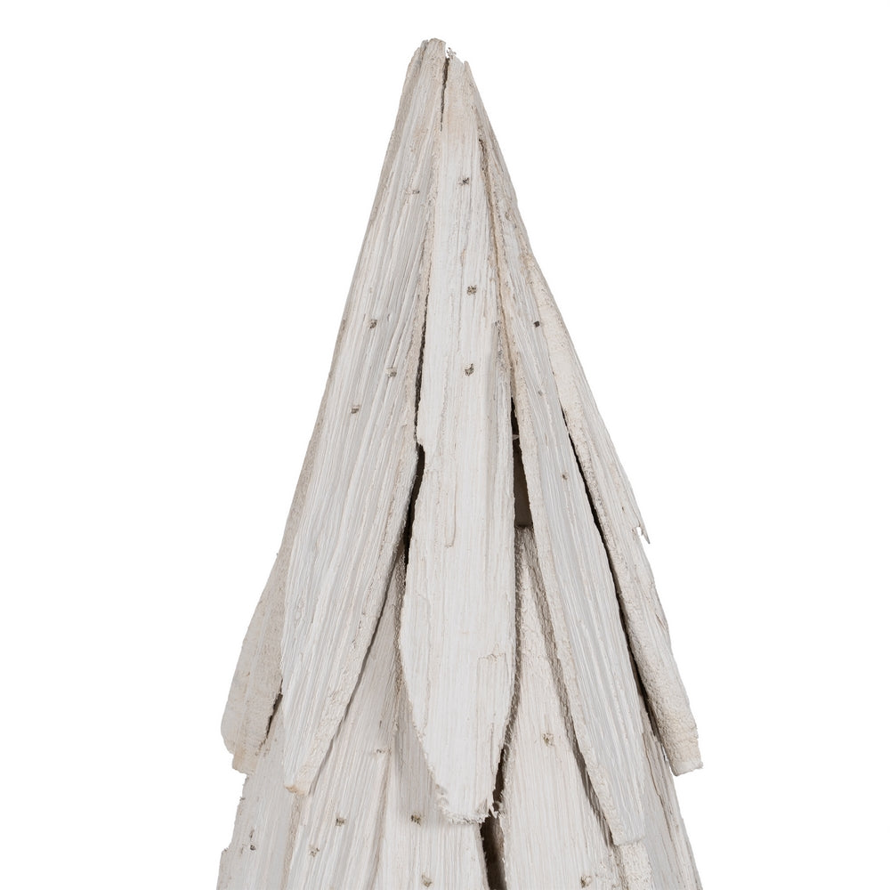 WHITE PAULOWNIA WOOD TREE FIGURE 28 X 28 X 62 CM
