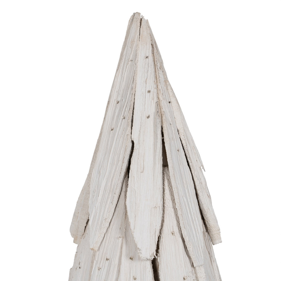 FIGURA ÁRBOL BLANCO MADERA PAULONIA 28 X 28 X 62 CM
