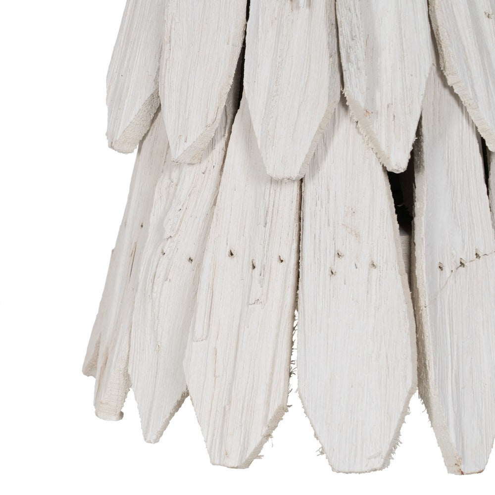 WHITE PAULOWNIA WOOD TREE FIGURE 28 X 28 X 62 CM