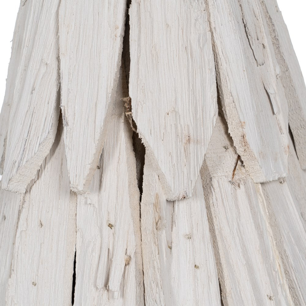 WHITE PAULOWNIA WOOD TREE FIGURE 28 X 28 X 62 CM