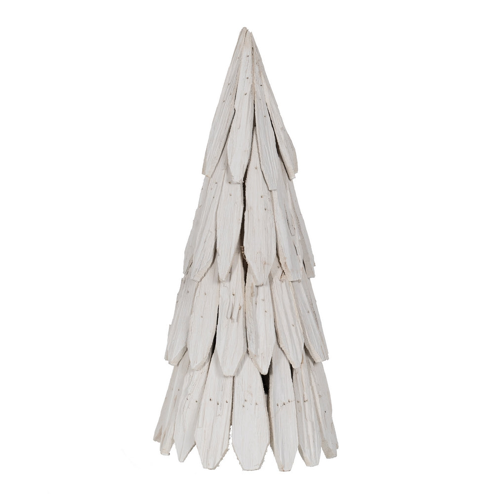 FIGURA �RBOL BLANCO MADERA PAULONIA 28 X 28 X 62 CM