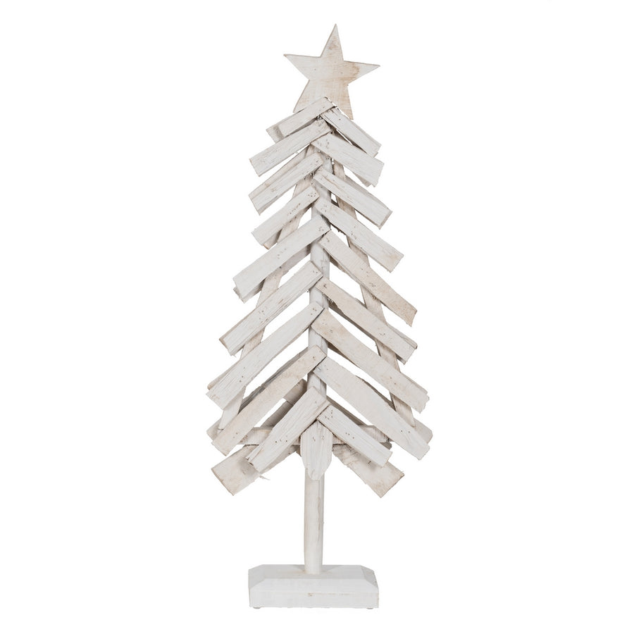 FIGURA ÁRBOL BLANCO MADERA PAULONIA 34 X 11 X 90 CM