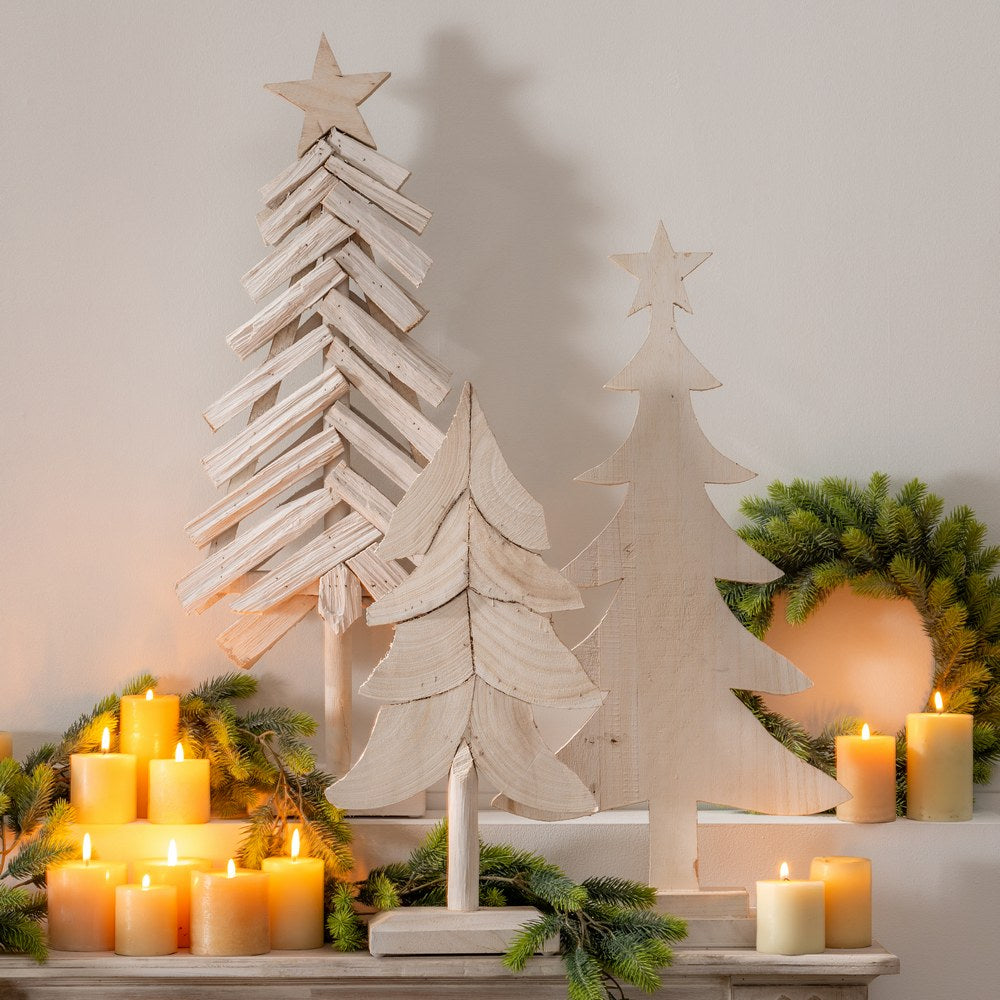 WHITE PAULOWNIA WOOD TREE FIGURE 29 X 12 X 62 CM