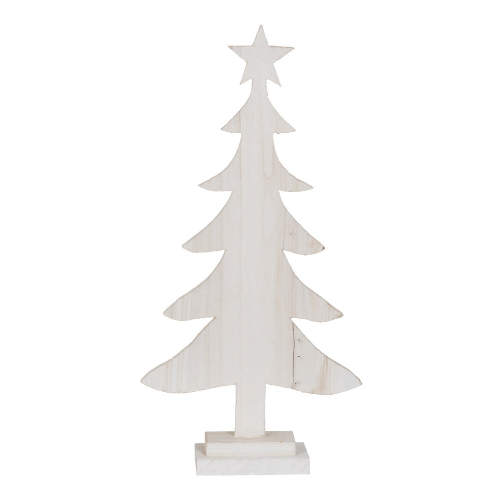 FIGURA ÁRBOL BLANCO MADERA PAULONIA 40 X 2 X 80 CM