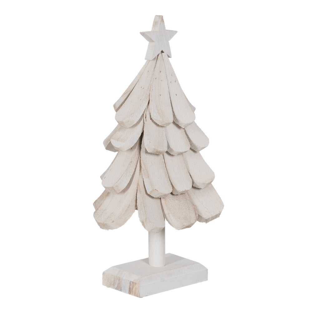 WHITE PAULOWNIA WOOD TREE FIGURE 31 X 25 X 60 CM