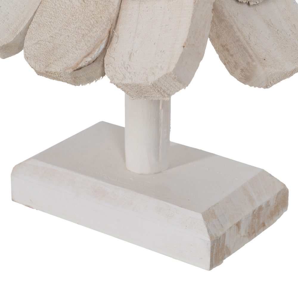 WHITE PAULOWNIA WOOD TREE FIGURE 31 X 25 X 60 CM