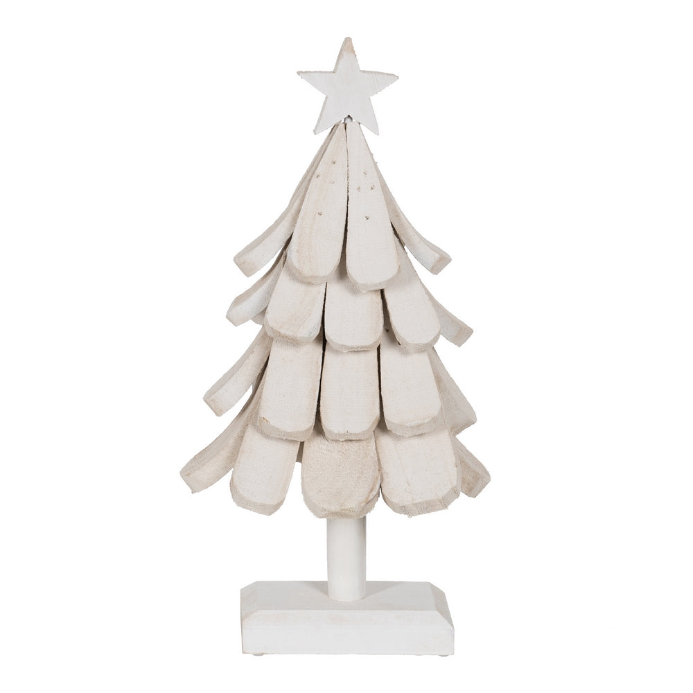 FIGURA ÁRBOL BLANCO MADERA PAULONIA 31 X 25 X 60 CM